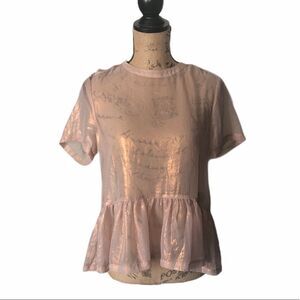 Sheer Metallic  bronze Kimchi Blue Blouse